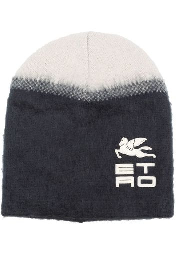 ETRO logo-print virgin-wool hat - Blu