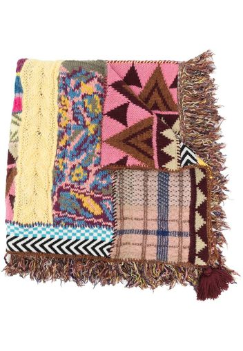 ETRO fringed patchwork scarf - Marrone