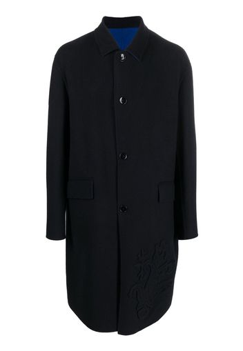 ETRO appliqué-logo single-breasted coat - Nero