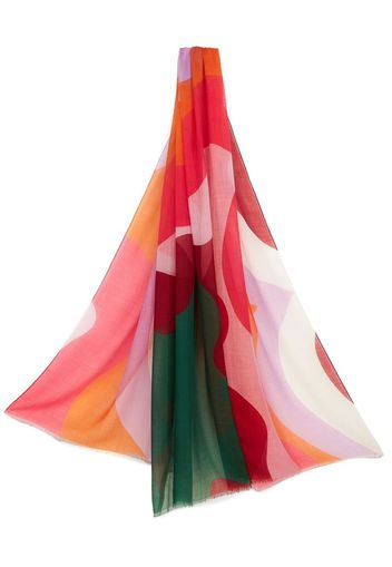 ETRO wave-print cashmere scarf - Rosso