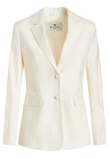 ETRO patterned-jacquard single-breasted blazer - Bianco