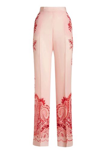 ETRO paisley-print silk trousers - Arancione