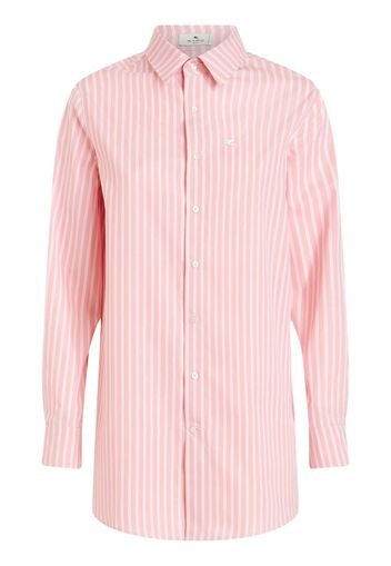 ETRO embroidered-logo striped shirt - Rosa