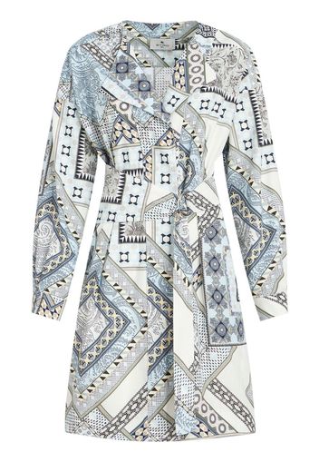 ETRO mix-print belted dress - Bianco