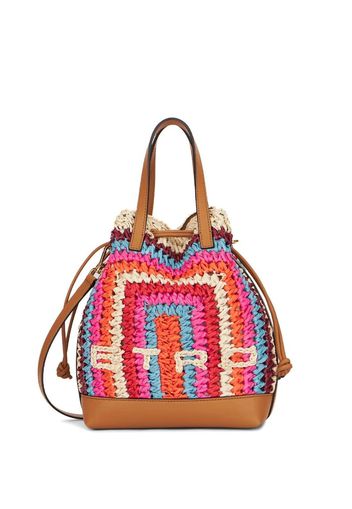 ETRO crochet logo-detail tote bag - Marrone