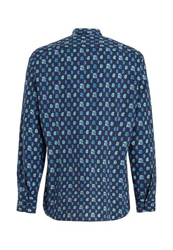 ETRO patterned button-up shirt - Blu