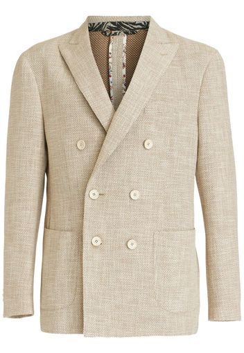 ETRO double-breasted peak-lapel blazer - Toni neutri