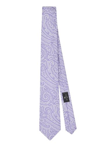 ETRO patterned jacquard silk tie - Viola