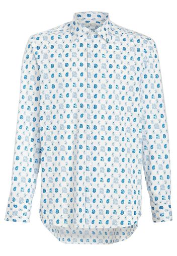 ETRO patterned button-up shirt - Bianco