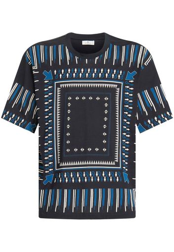 ETRO abstract-print cotton T-Shirt - Blu