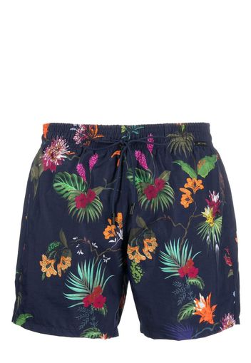 ETRO floral-print drawstring swim shorts - Blu