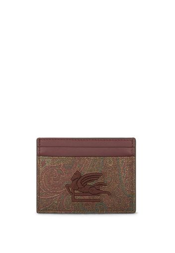 ETRO paisley-print embroidered cardholder - Rosso