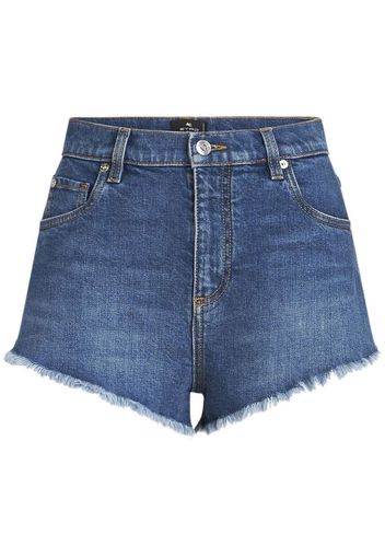 ETRO Shorts corti denim con applicazione - Blu