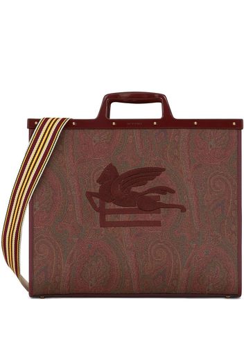 ETRO paisley-print embroidered tote - Rosso