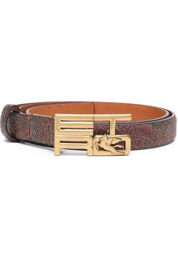 ETRO paisley-print logo-buckle belts - Marrone