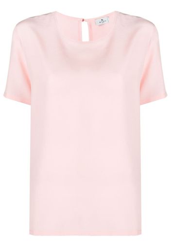 ETRO round-neck silk T-shirt - Rosa