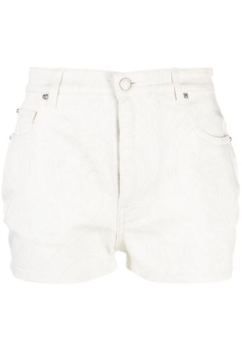 ETRO paisley-print denim shorts - Bianco