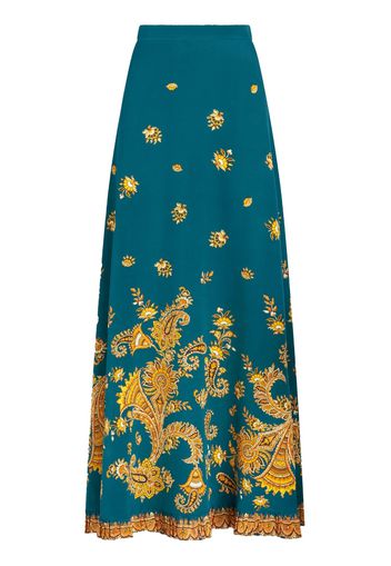 ETRO baroque-print long skirt - Blu