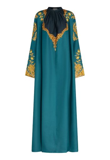 ETRO baroque-print silk dress - Blu