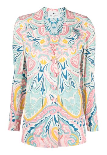 ETRO Paisley-butterfly single-breasted blazer - Blu