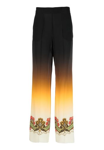 ETRO graphic-print straight-leg trousers - Nero