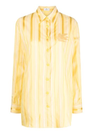 ETRO Pegaso-motif striped shirt - Giallo