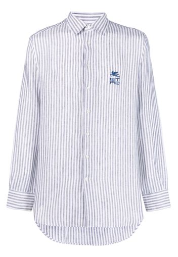 ETRO striped linen shirt - Blu