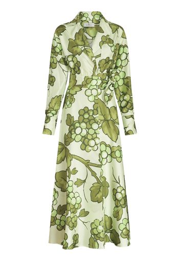 ETRO fruit-print silk dress - Verde