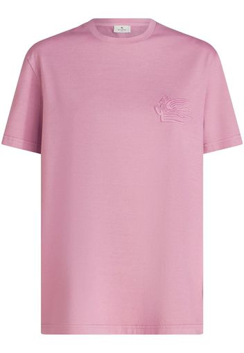 ETRO logo-embroidered cotton T-shirt - Rosa