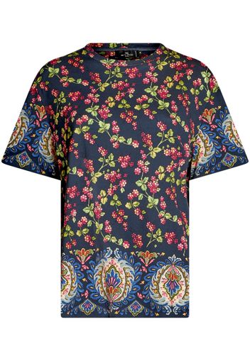 ETRO Berry-print cotton T-shirt - Blu