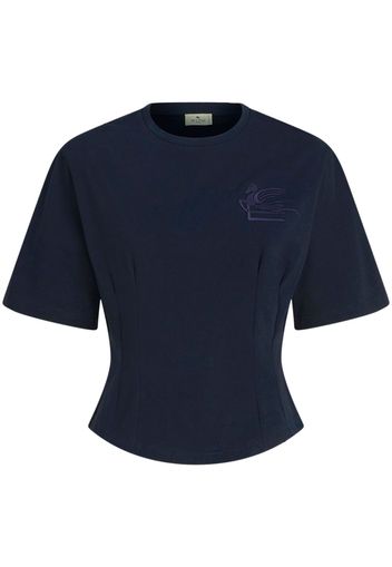 ETRO T-shirt crop Pegaso - Blu