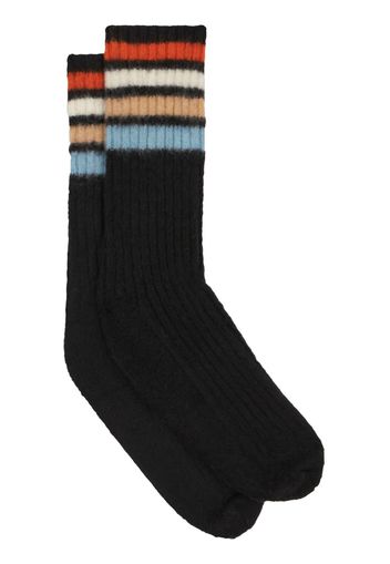 ETRO striped colour-block wool-blend socks - Nero