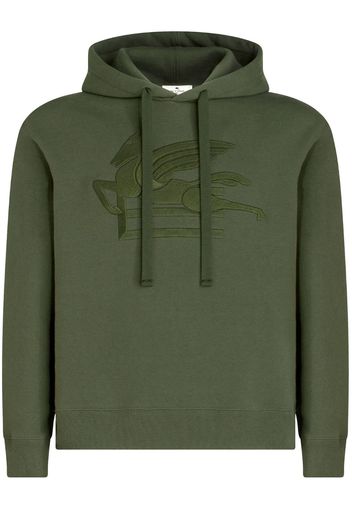 ETRO logo-embroidered cotton hoodie - Verde