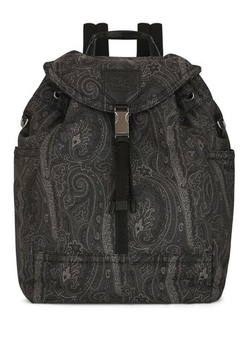 ETRO Pegaso-motif paisley-print backpack - Nero