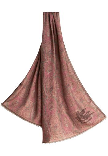 ETRO paisley-print flocked-logo scarf - Rosa