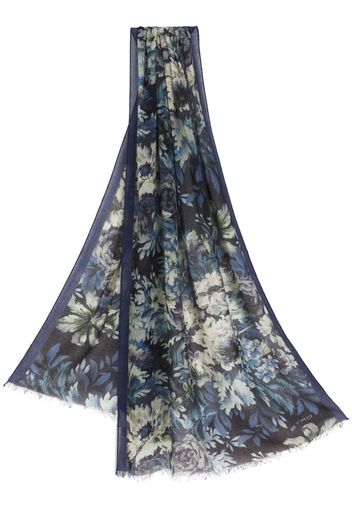 ETRO floral-print cashmere scarf - Blu