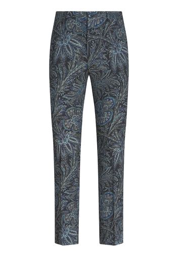 ETRO mid-rise jacquard tailored trousers - Nero