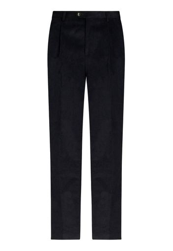 ETRO floral-stripe corduroy trousers - Nero