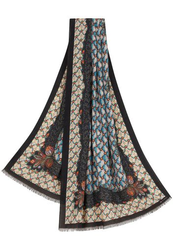 ETRO floral-print square scarf - Blu