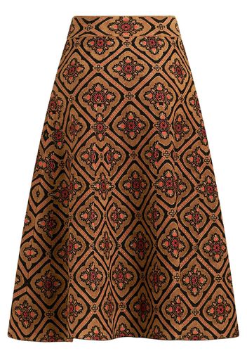 ETRO Gonna midi con effetto jacquard - Marrone