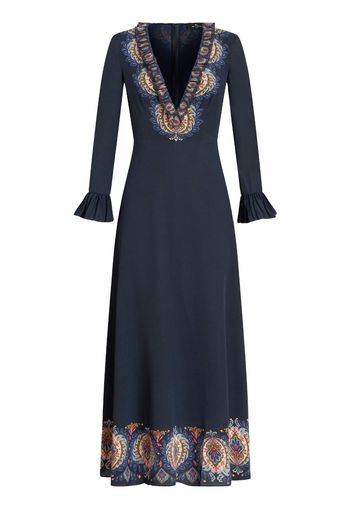 ETRO paisley-print silk maxi dress - Blu