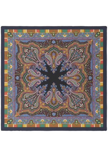 ETRO graphic-print silk pocket square - Blu