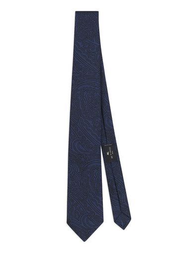 ETRO jacquard printed silk tie - Blu