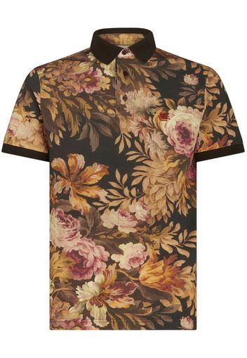 ETRO floral-print cotton polo shirt - Nero