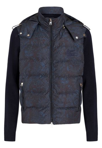 ETRO paisley-print padded hooded jacket - Blu