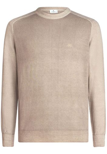 ETRO embroidered-logo ribbed-trim jumper - Toni neutri