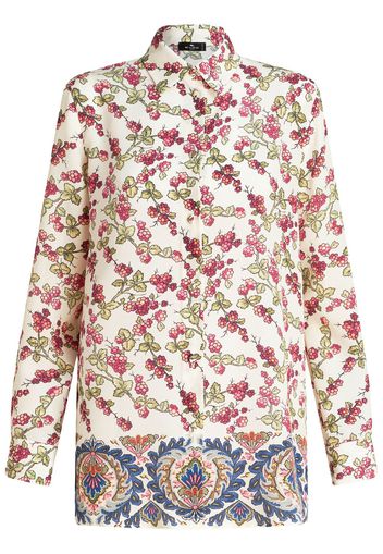 ETRO mix-print silk shirt - Bianco