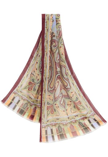 ETRO paisley-print silk scarf - Rosso