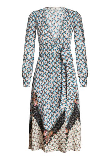 ETRO floral-print midi wrap dress - Blu