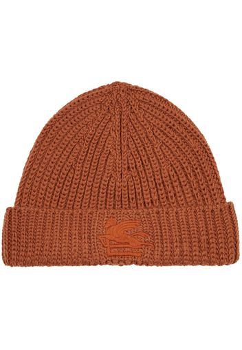 ETRO Pegaso motif-embroidered wool beanie - Marrone